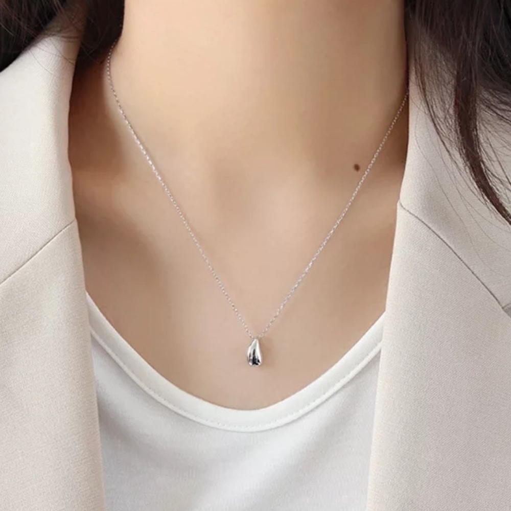 NEW 925 STERLING SILVER WATERDROP NECKLACE, NICE NECKLACE, CUTE NECKLACE
